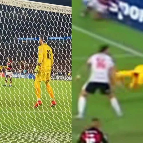 De La Cruz e Varela confundem goleiro do Estudiantes em jogo do Flamengo