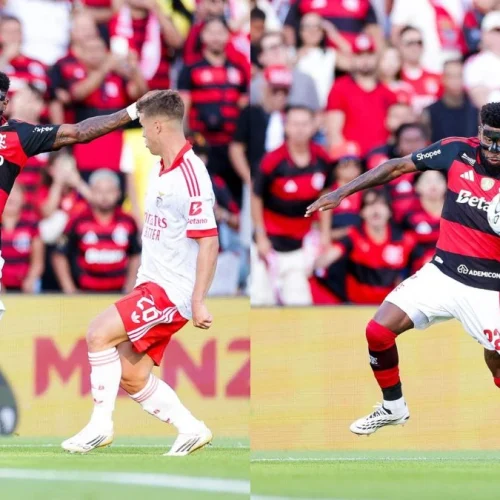 Emerson Royal liga para jogador do Benfica e pede desculpas após lesão em jogo do Flamengo