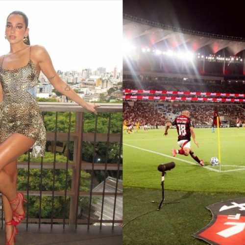 Estrela da música, Dua Lipa vai ao Maracanã ver jogo do Flamengo x Fluminense, pelo Brasileirão