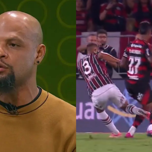 Felipe Melo surpreende e se revolta com a não marcação de pênalti em jogo do Flamengo x Fluminense