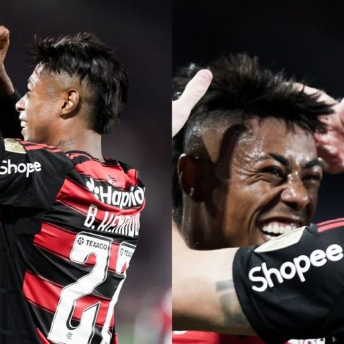 Filipe Luís escala Bruno Henrique em jogo do Flamengo