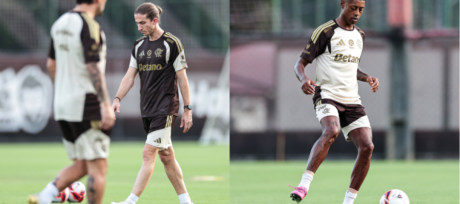 Filipe Luís intensifica treino de elenco profissional do Flamengo
