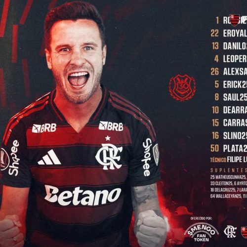 Flamengo divulga escalação para jogo com o São Paulo