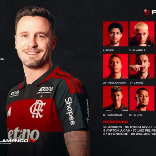 Flamengo divulga escalação para jogo contra o Athletico-PR