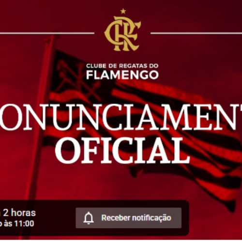 Flamengo programa pronunciamento misterioso no YouTube