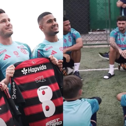 Flamengo tem visita ‘inusitada’ no Ninho do Urubu em Dia das Crianças