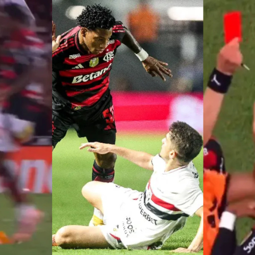 Flamengo termina 3ª jogo seguido com um a menos por expulsão direta