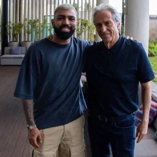 Gabigol publica foto com Jorge Jesus e se declara ao Flamengo