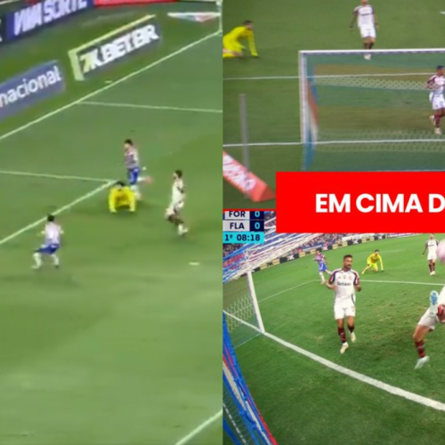 Gol do Flamengo?! Ayrton Lucas salva bola em cima da linha e impede gol do Fortaleza