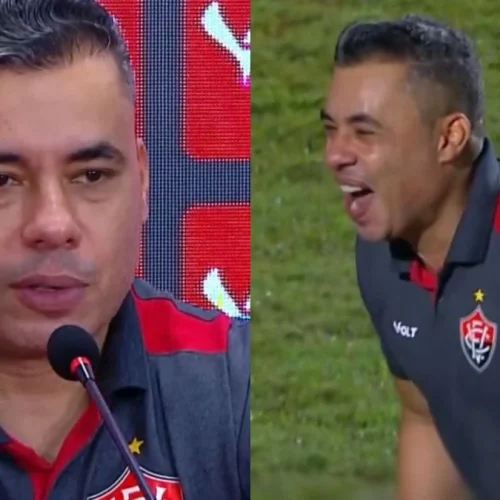 Jair Ventura chora e toma atitude inusitada após jogo do Flamengo x Vitória na Copa do Brasil