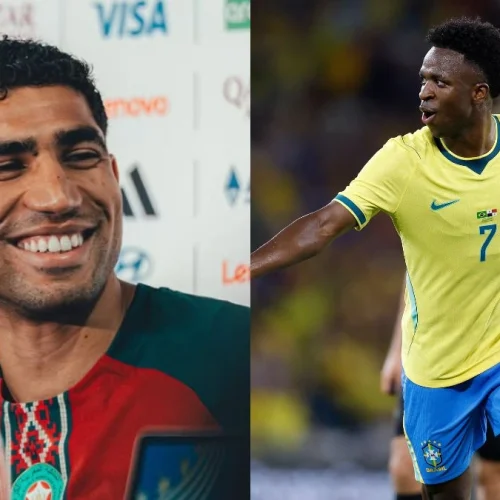 Jogador de Marrocos dá forte declaração sobre Vinicius Jr antes de jogo do Brasil