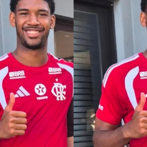 Jogador de time da Alemanha treina no CT do Flamengo; veja foto