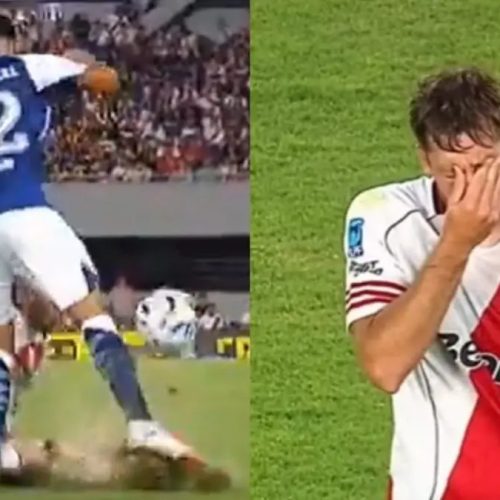 Jogador do Flamengo, Viña sai de campo chorando após expulsão