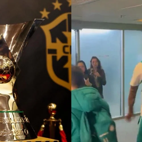 Jogador do Palmeiras abandona entrevista após pergunta sobre o Flamengo e avisa: "Somos o 1º do Brasileirão com bastante diferença"