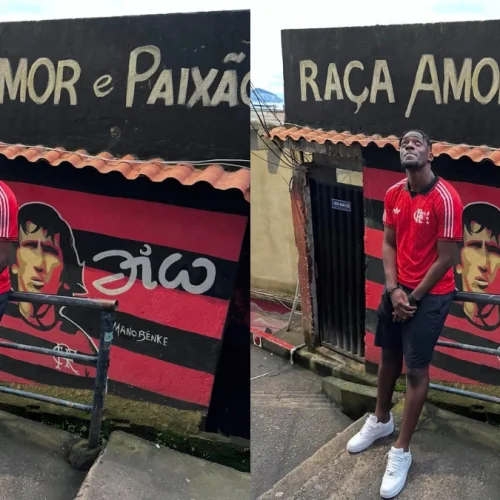 Jogador francês chega ao Rio e veste camisa do Flamengo