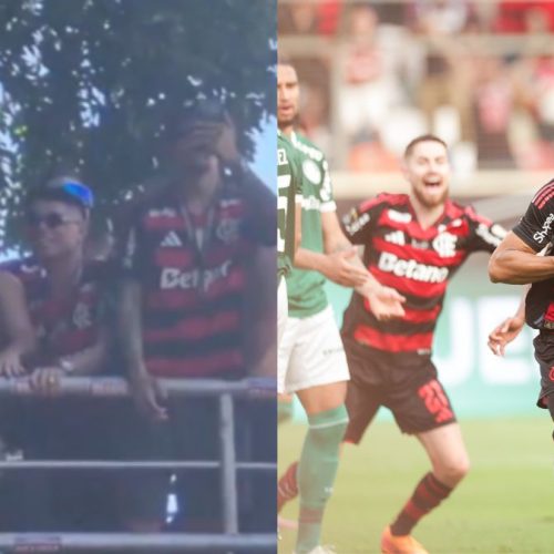 Jogadores do Flamengo provocam Palmeiras em festa da Libertadores