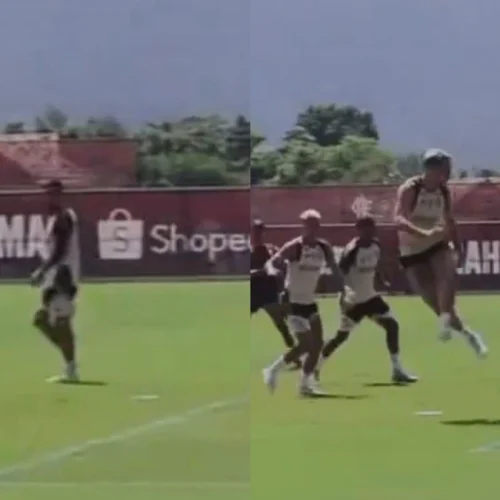 Léo Ortiz faz lance absurdo em treino do Flamengo hoje