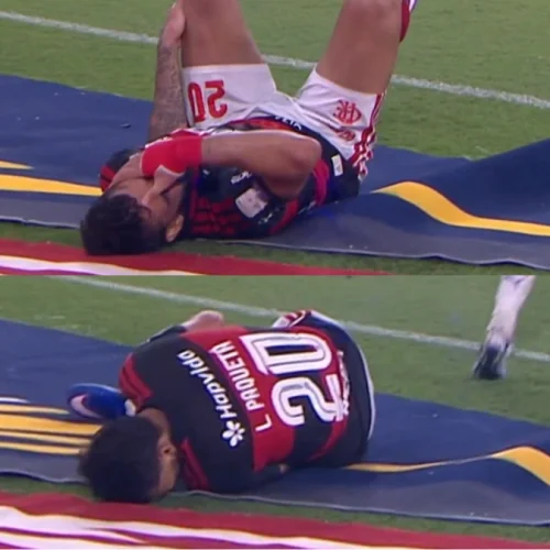 Lucas Paquetá sente dores no joelho esquerdo e preocupa torcedores do Flamengo após vitória contra o Bahia