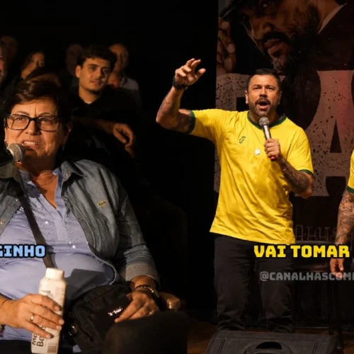 Mãe de Jorginho surpreende em show de comédia