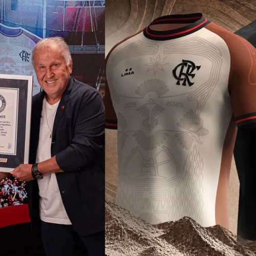 Manto da Nação entra para o Guinness com recorde mundial, e Zico recebe placa em nome do Flamengo