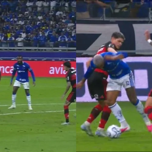 Matheus Pereira simula 2 pênaltis, mas sai impune em jogo do Flamengo x Cruzeiro