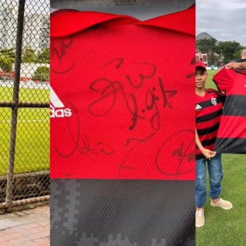 Menino com câncer ganha camisa autografada do FlaMaster