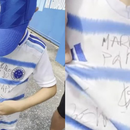 Pai de Gerson vai ao CT do Cruzeiro, distribui autógrafos e dispara: "comprem a…"