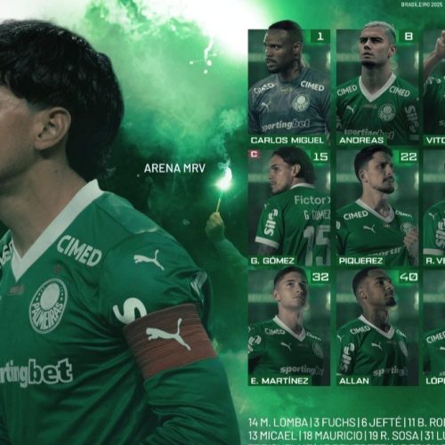 Palmeiras divulga escalação para jogo com Atlético-MG