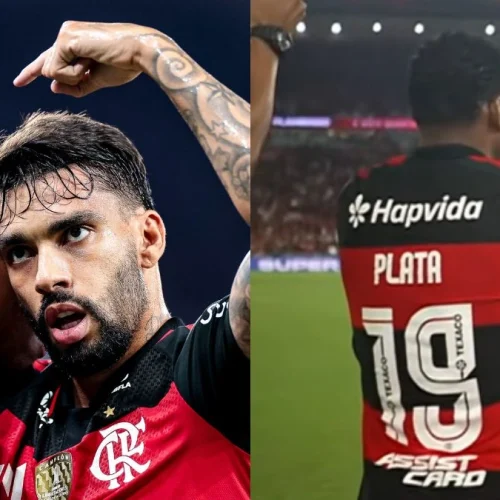 Paquetá tem atitude inusitada com Plata em jogo do Flamengo x Santos