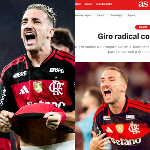 Portal da Espanha se derrete por jogador “impressionante” do Flamengo