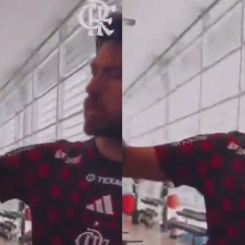 Rossi tem reação ao ser apresentado à camisa do Flamengo