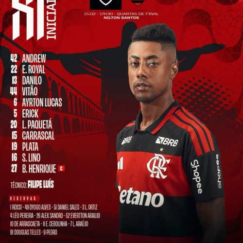 SAIU! Com Paquetá, Filipe Luís define escalação para jogo do Flamengo x Botafogo, pelo Carioca