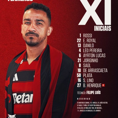 SAIU! Com Saúl, Filipe Luís define escalação para jogo do Flamengo x Fortaleza