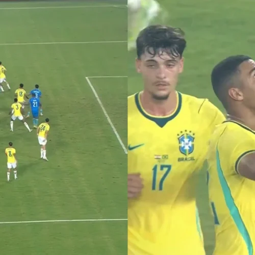 Samuel Lino, do Flamengo, faz 2º gol no jogo e fecha goleada do Brasil