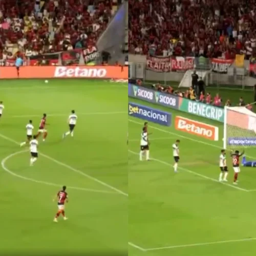 Samuel Lino tira ‘coelho da cartola’ e faz 3º gol do Flamengo contra o Coritiba