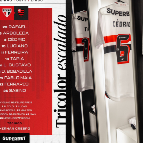 São Paulo define escalação para jogo do Flamengo, pelo Brasileirão