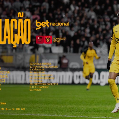 Sport divulga escalação para jogo contra o Flamengo