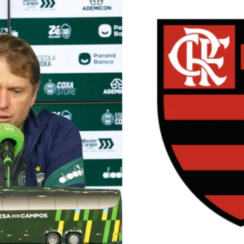 Técnico do Coritiba dá forte opinião sobre o Flamengo antes de jogo do Brasileirão