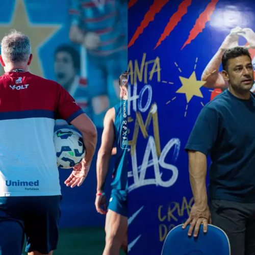 Técnico do Fortaleza se encontra com ídolo do Fluminense às vésperas de jogo contra o Flamengo