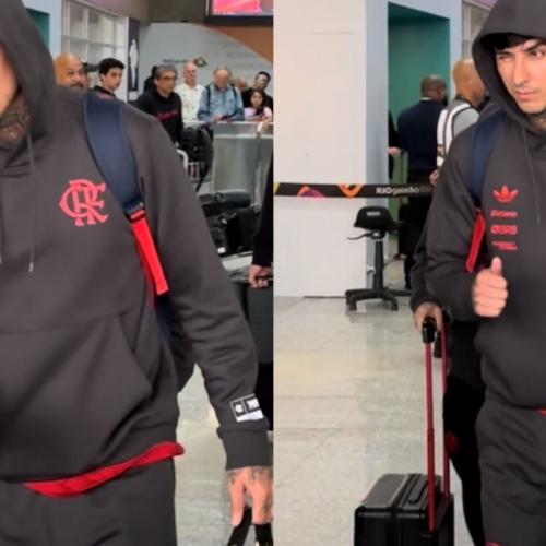 Torcedor ‘surta’ com Erick Pulgar em embarque do Flamengo