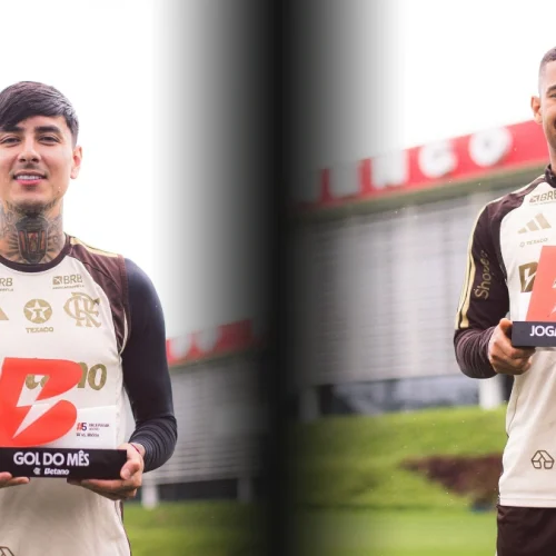 Torcedores do Flamengo elegem Samuel Lino e Pulgar nas premiações de agosto