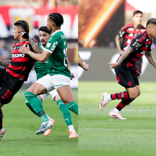 Veiga quase quebra perna de Carrascal, mas leva só amarelo em Palmeiras x Flamengo