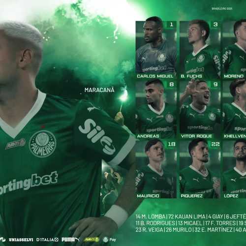 Veja escalação do Palmeiras para jogo contra o Flamengo, pelo Brasileirão