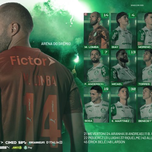 Veja escalação do Palmeiras para jogo contra o Grêmio