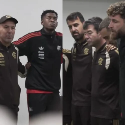 Veja que o Jardim e Léo Pereira falaram no vestiário do Flamengo
