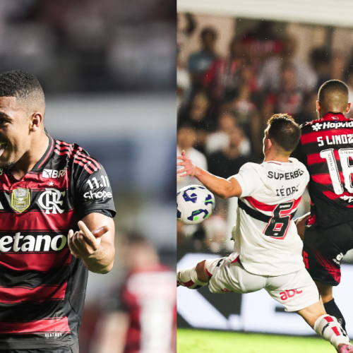 Vídeo | Samuel Lino acerta um sem-pulo e vira 2 a 1 para o Flamengo x São Paulo