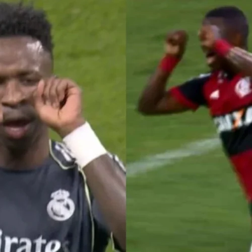 Vini Jr esquece ‘estilo Jorginho’ e faz comemoração famosa no Fla