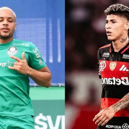 Vitor Roque provoca Carrascal após jogo do Flamengo x Palmeiras